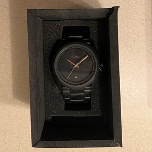 Mens Nixon Kingpin Watch - All Black/Rose Gold NWT